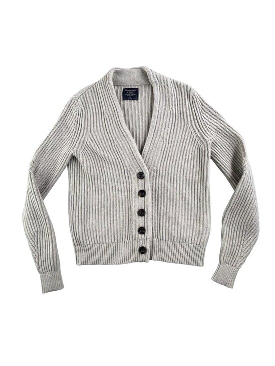 Abercrombie & Fitch Sweaters - Abercrombie & Fitch Cardigan Sweater Womens XS Beige V Neck Button Chunky Knit